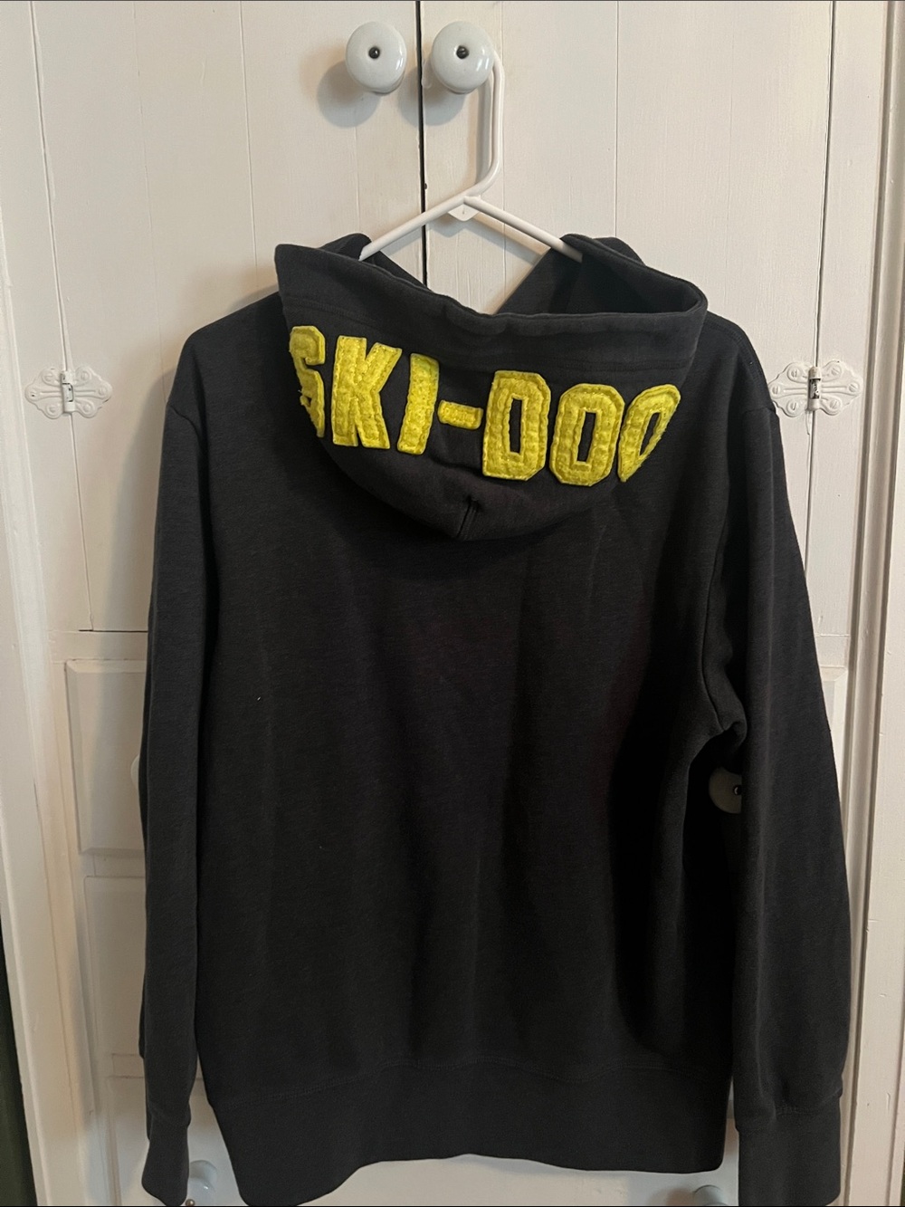 Ski-Doo men’s medium  Brand Black Hooded Sweatshirt with Yellow Lettering